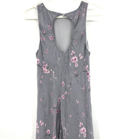 Vintage Y2K All That Jazz Blue Crinkle Floral Print Maxi Dress Women's Small - Picture 5 of 7